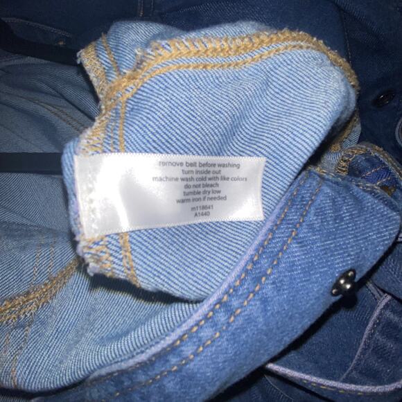 Lane Bryant Womens Blue Denim Jean Utility Straight Leg Long Sleeve Jumpsuit 18L - Picture 6 of 10